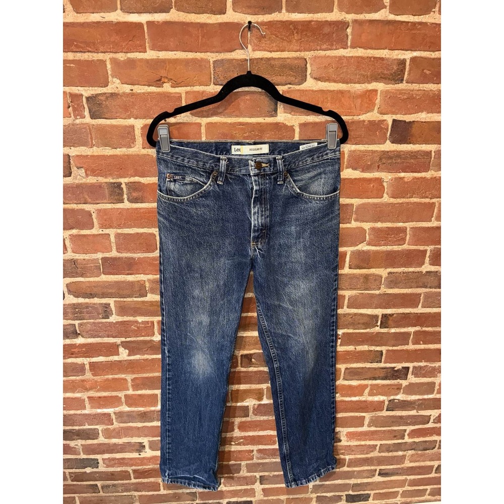 Lee Jeans Regular Fit Straight Leg Mid‎ Rise Blue Denim Classic